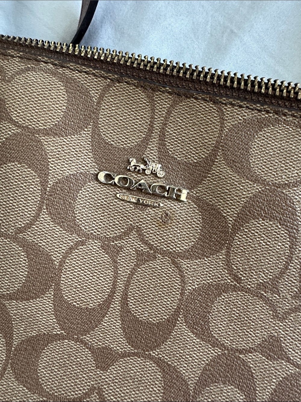 Coach Signature Canvas Tote in Brown and Dark Brown - Picture 12 of 16